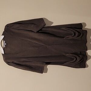 ❤️ CLASSIQUES ENTIER LINEN BLEND SHORT SLEEVE ONE BUTTON CARDIGAN SWEATER, LARGE